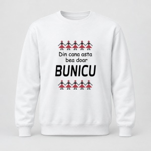 Pulover personalizat Din cana asta bea doar bunicu, model traditional