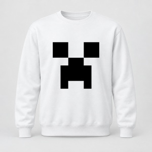 Pulover personalizat Fata creeper minecraft negru