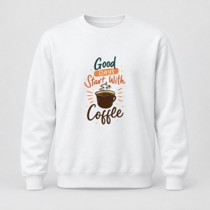 Pulover personalizat Good days start with coffee model 1, negru