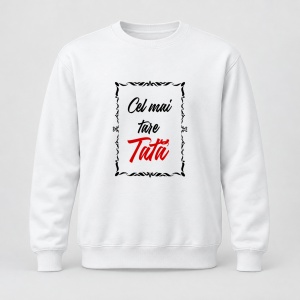 Pulover personalizat La multi ani, cel mai tare tata, model simplu