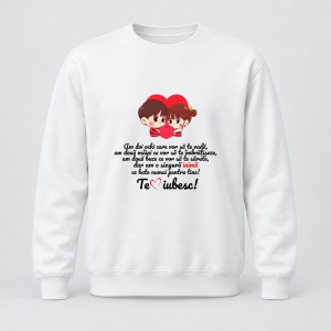 Pulover personalizat Perna indragostiti cu mesaj am doi ochi care vor sa te vada