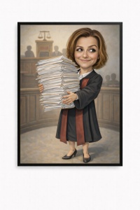 Ramă Foto Caricatură Amuzantă Judecător – Portret Personalizat din Fotografi