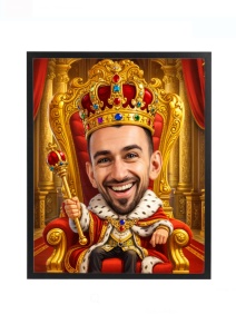 Ramă Foto Caricatură Rege Personalizată – Ramă Foto Amuzantă cu Fața Ta