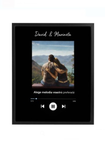 Ramă Foto Muzicală Personalizată pentru Cuplu – Melodia Voastră Preferată