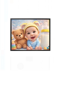 Ramă foto personalizată bebeluș – cadou pentru nou-născut, botez sau naștere cu poză și mesaj