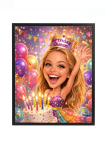 Ramă foto personalizată zi de naștere – Birthday Queen cadou femeie cu poză și mesaj