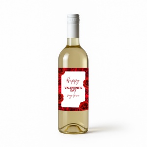 Sticlă de vin personalizată cu mesaj de dragoste, alb, roșu sau roze