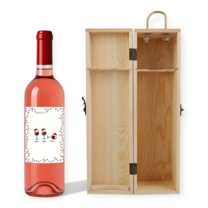 Sticlă Vin Personalizată Crăciun „Drink. Drank. Drunk.” – Cadou Amuzant pentru Sărbători