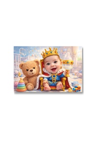Tablou Canvas Bebeluș Prinț – Ilustrație Adorabilă pentru Camera Copilului