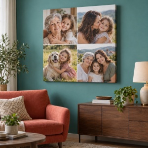 Tablou canvas colaj foto personalizat – exemplu de decor 8