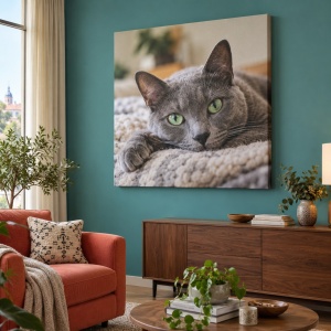 Tablou canvas personalizat cu animalul de companie – exemplu de decor 8