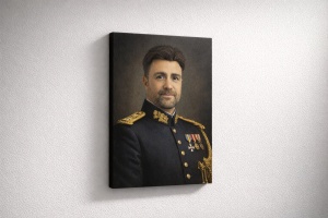 Tablou Canvas Portret Regal Personalizat – Uniformă Militară, Stil Pictură Clasică