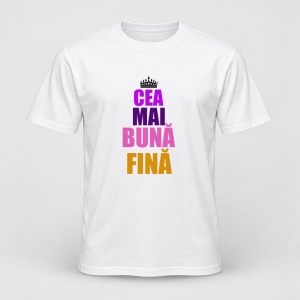 Tricou personalizat Cea mai buna fina, coroana multicolor