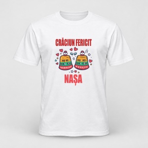 Tricou personalizat Craciun fericit nasa, model 2