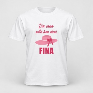 Tricou personalizat Din cana asta bea doar fina, roz