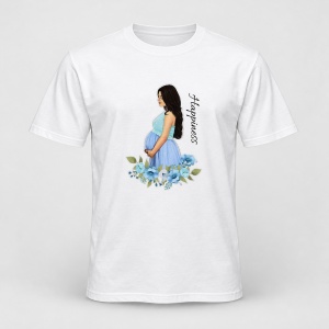 Tricou personalizat Pregnant woman, happiness blue