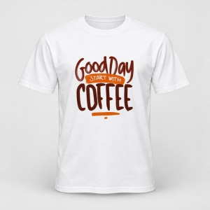 Tricou personalizat Set 2 tablouri cu mesaj, good days start with coffee, negru model 3 22