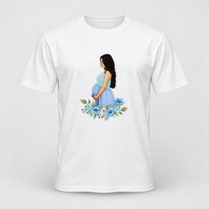Tricou personalizat Viitoare mămică – flori albastre