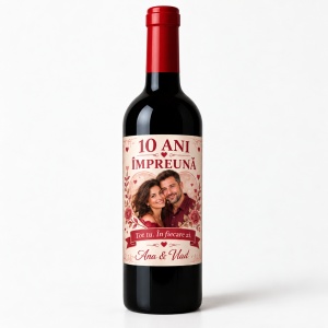 Vin personalizat – 10 ani împreună – Tot tu, în fiecare zi | Cu poză
