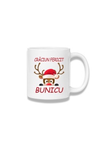 Cană ceramică 380 ml – Crăciun fericit, bunicu – ren
