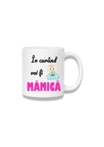 Cană ceramică 380 ml – În curând voi fi mămică de băiat