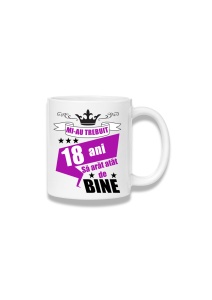 Cană ceramică 380 ml – Mi-au trebuit 18 ani să arăt atât de bine – mov