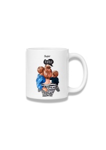 Cană ceramică 380 ml – Super Mom – mamă cu doi copii