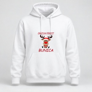 Hanorac personalizat Craciun fericit bunica, model ren