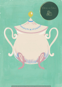 Invitație Botez B392 - Vas Vintage Pastelat