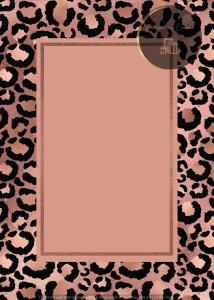Invitație nuntă roz cu imprimeu animal print