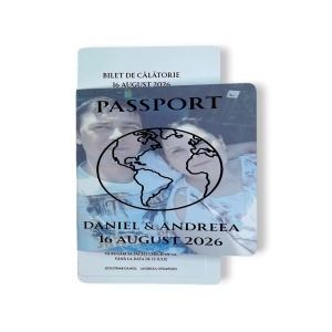 Invitație nuntă tip bilet avion boarding pass – invitații nuntă travel passport personalizate