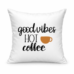 Pernă personalizată Cafea fierbinte – ilustrație