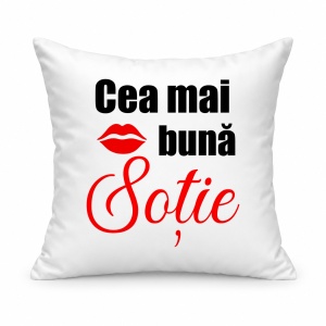 Pernă personalizată Cea mai buna sotie, rosu