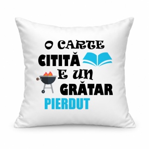 Pernă personalizată O carte citita e un gratar pierdut