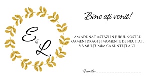 Plic de bani/dar pentru nuntă elegant, cu inițiale și design auriu premium