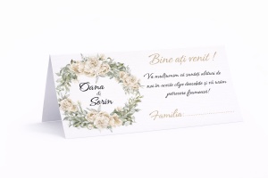 Plic pentru bani nuntă floral crem elegant | Plic de bani personalizat