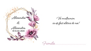Plic de bani nuntă floral roz elegant, perfect pentru un decor romantic și rafinat