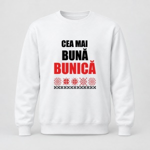 Pulover personalizat Cea mai buna bunica, model rosu