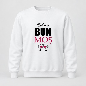 Pulover personalizat Cel mai bun mos, model pahare