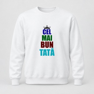 Pulover personalizat Cel mai bun tata, coroana multicolor