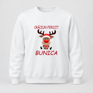 Pulover personalizat Craciun fericit bunica, model ren
