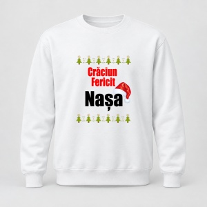 Pulover personalizat Craciun fericit nasa, model brazi