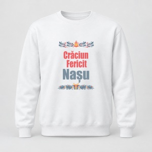 Pulover personalizat Craciun fericit nasu, model cadou