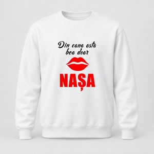 Pulover personalizat Din cana asta bea doar nasa, model rosu