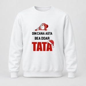 Pulover personalizat Din cana asta bea doar tata, model craciun