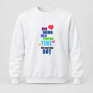 Pulover personalizat Din inima mea pentru tine, cel mai bun sot