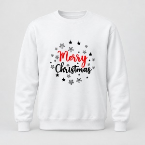 Pulover personalizat Merry Christmas fulgi
