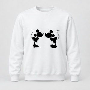Pulover personalizat Silueta de disney mickey y minnie mickey mouse minnie mouse épica mickey silueta dibujo beso amor