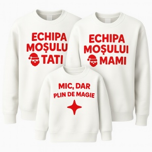 Set pulovere familie – „Echipa Moșului” (Tati, Mami & Mic, dar plin de magie) – Crăciun, modele unisex - Img 2