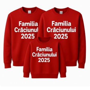 Set pulovere familie – „Familia Crăciunului 2025” – modele pentru părinți & copil